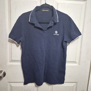 Roberto Cavalli Navy Blue Polo Shirt